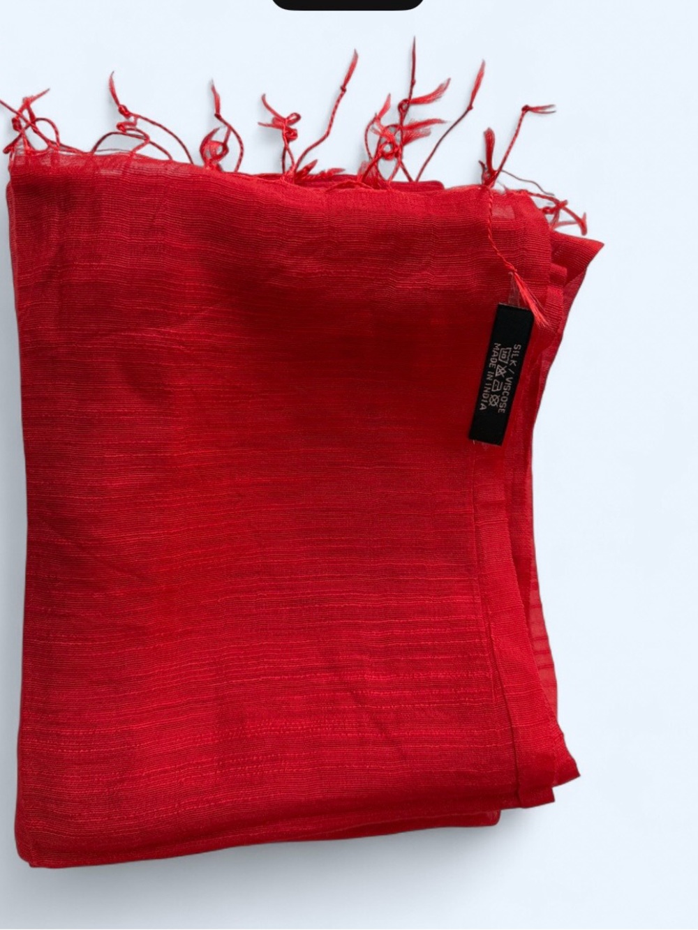 NEW  silk/ciscose Red Lightweight Scarf - made in india